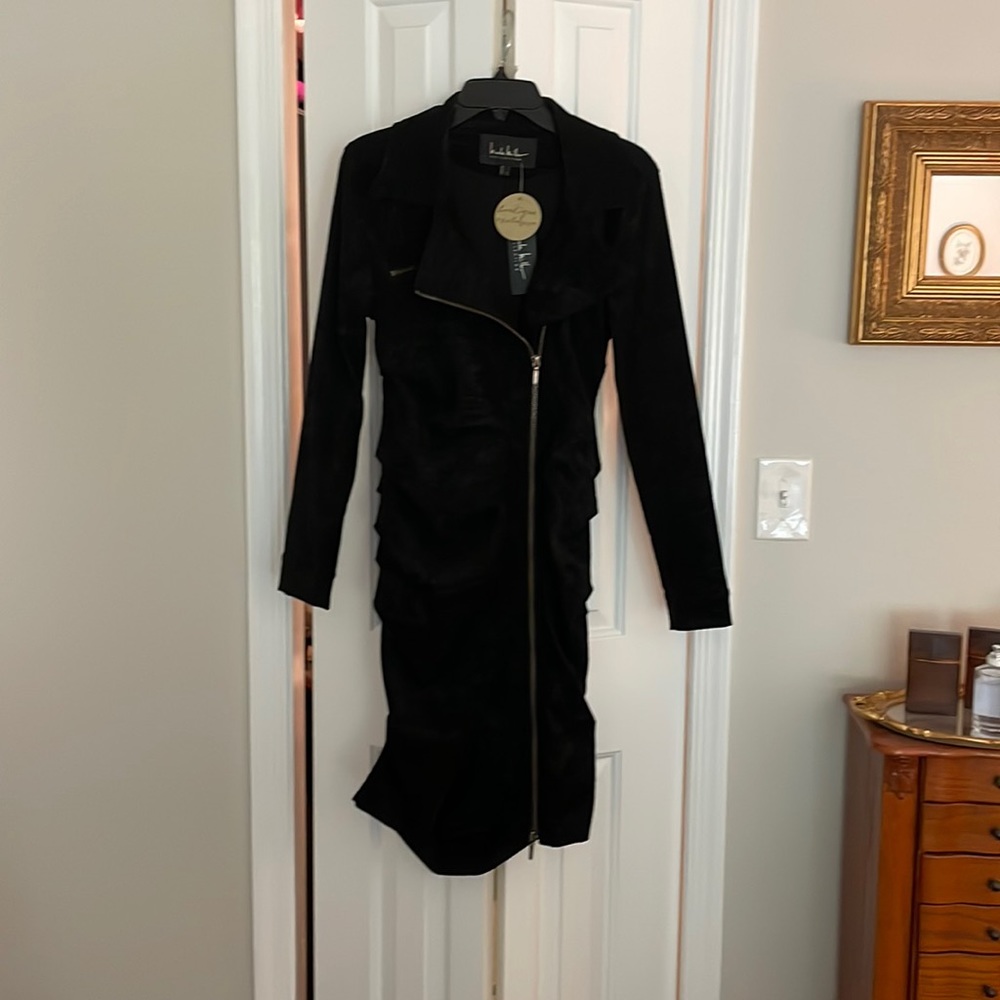 NWT Nicole Miller ruched Moto dress size L